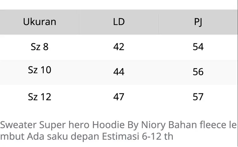 Product Introduction of sweter super hero 0