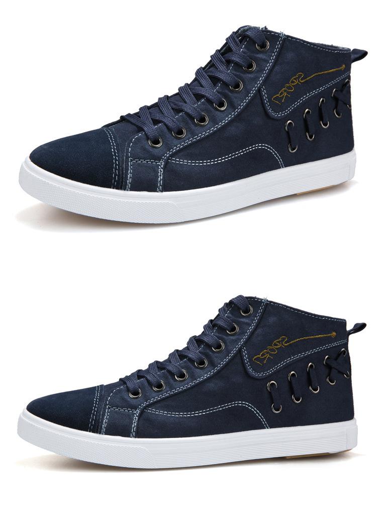 Product Introduction of Men's Canvas Shoes Vintage Fashion Spring and Autumn Korean Style Trendy High Top Denim Casual Shoes 6