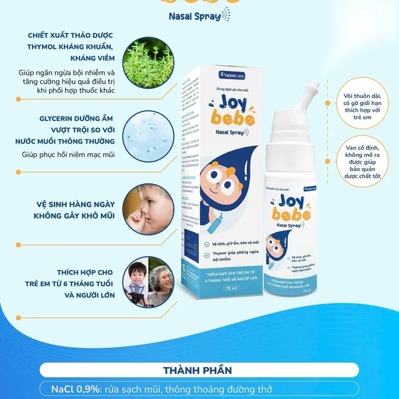 Xịt thông mũi xoang FREENOSE Adult / Xịt rửa mũi Joy Bebe 8