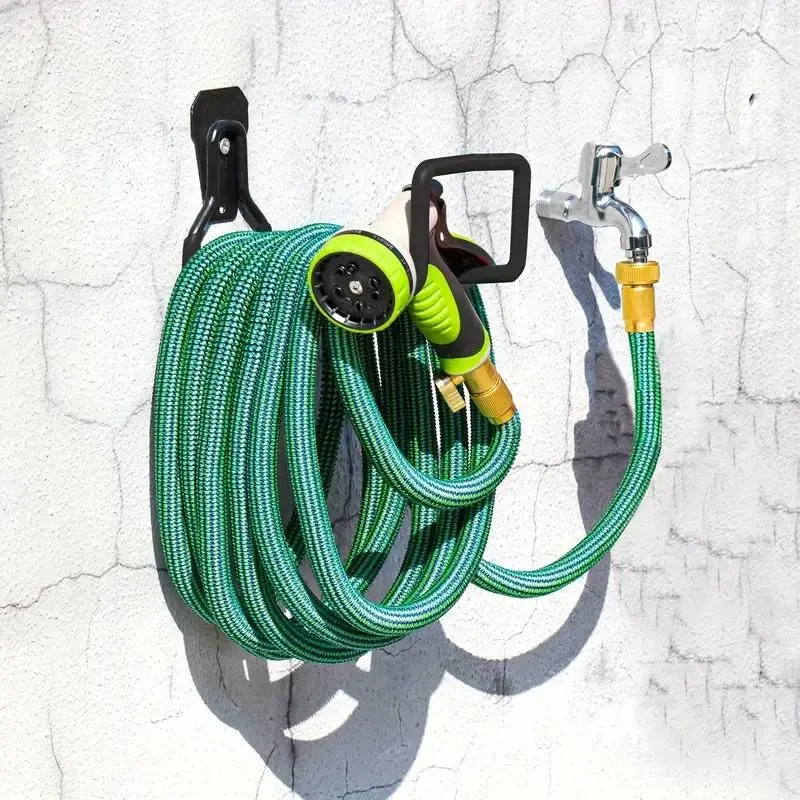 Garden Hose Holder, Wall Mounted Hose Hanger with 2 Screws, Expandable Hose Rack for Outdoor Use, Water Hose Extension Hook, Modern 4