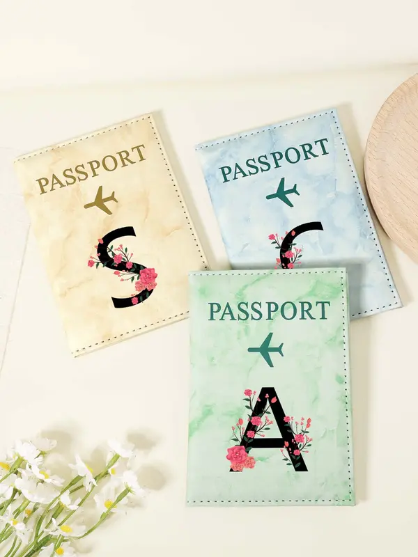 Fashionable Letter Pattern Passport Case, Multi-functional Passport Holder, Simple and Minimalist Passport Holder, Suitable for Storing ID Cards When Going Out 7