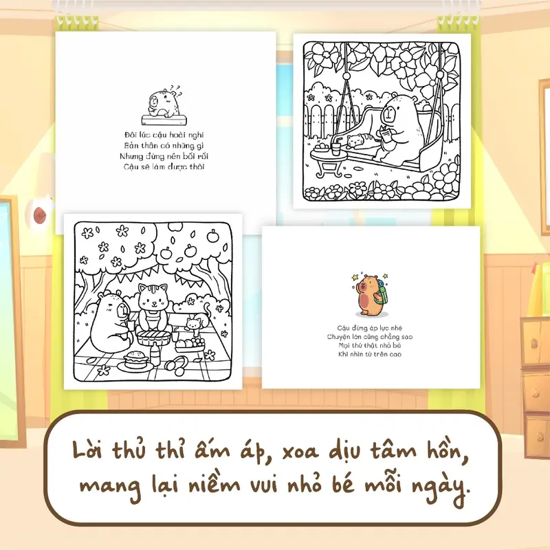 Sách Tô màu  Capybara & Ngôi nhà hạnh phúc 4