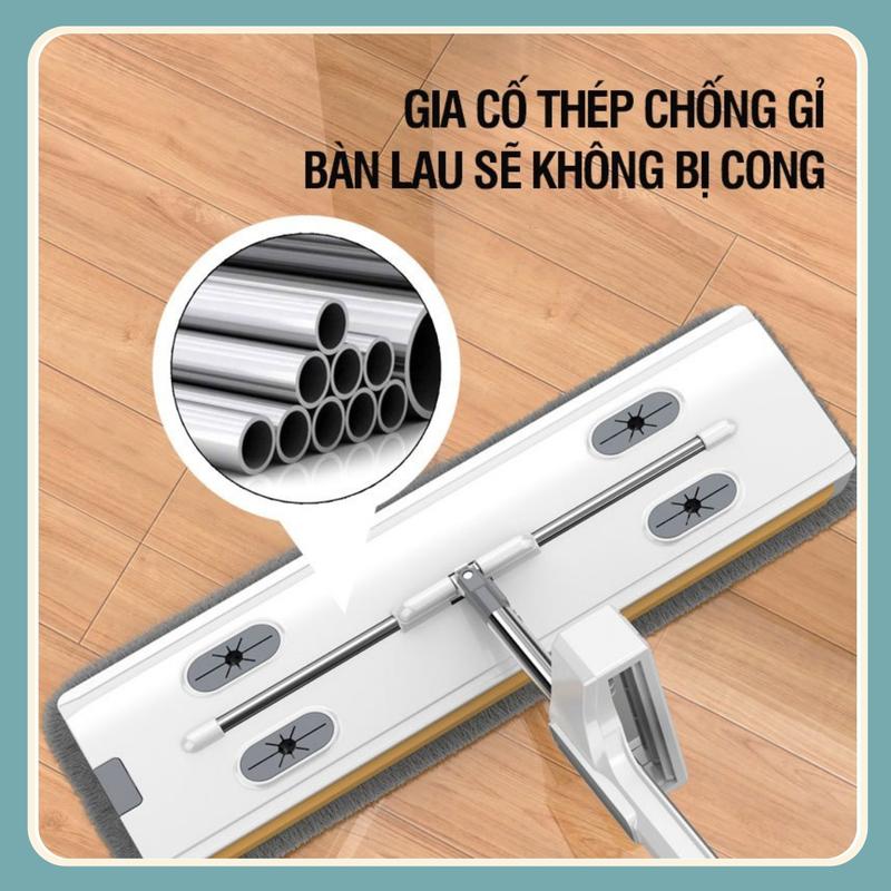 Cây Lau Nhà Tự Vắt Thông Minh Kèm Xô Gấp Gọn Silicon Tặng Kèm 4 Bông Lau Chổi Lau Nhà 360 Độ Lau Sàn Làm Sạch chổi  lau 3