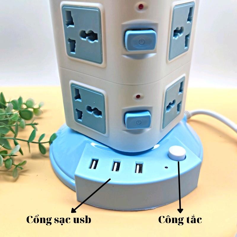Ổ Điện Ba Tầng 11 ổ cắm có 3 cổng USB đa năng