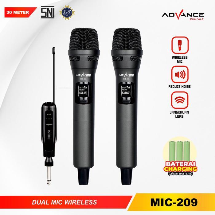 【COD】Advance MIC-209 Double Mic Wireless Recharger Bisa digunakan untuk ...