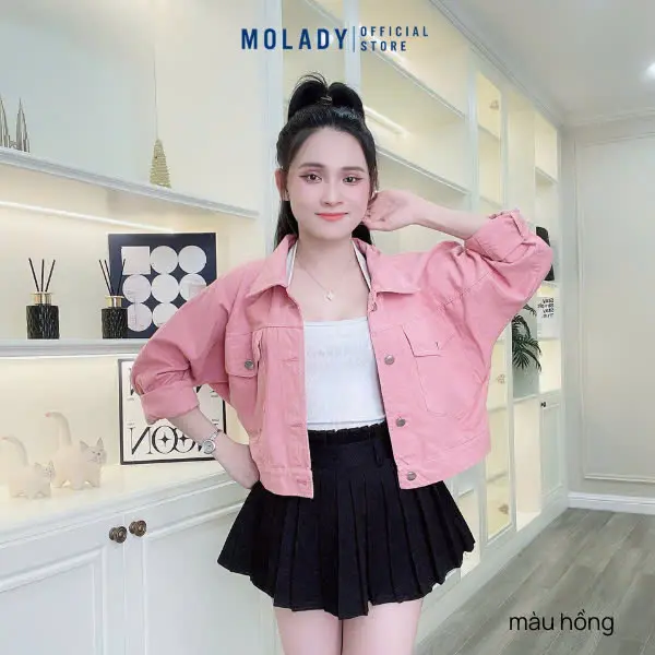Áo Khoác Kaki MOLADY AK84 Form Lửng Đủ Màu Cao Cấp Siêu Xinh Top Trơn Jacket