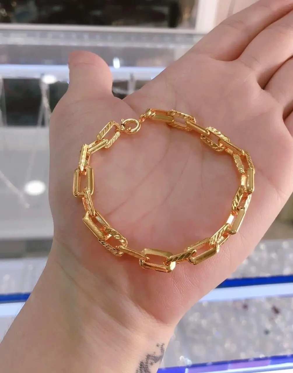 Lắc tay xích mạ vàng đơn gian nhẹ nhang phù hợp  moi lứa tuổi Titan Phụ Kiện