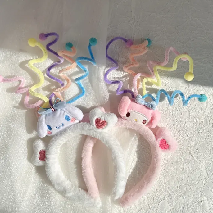 BISA COD F6415 Bando Lucu Motif Karakter / Hairband 3D Unik Imut Motif Kepala Spiral Headbands Hadiah 4