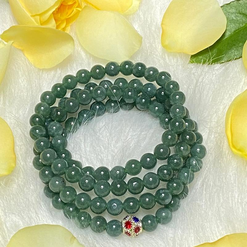 Vòng tay lam ngọc (quấn 4)6,8mm 108 hạt  tự nhiên 1