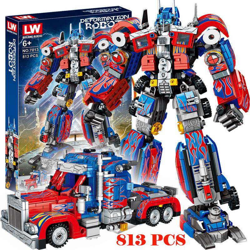  813 Chi Tiết - Hàng chuẩn - Bộ đồ chơi xếp hình mô hình RoBot Transformer OPTIMUS - Lắp ráp Robot người máy biến hình 