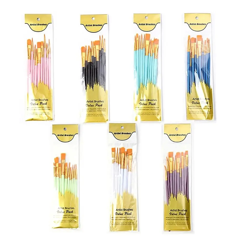 10 Cái/bộ Cọ Vẽ Nghệ Sĩ Tóc Nylon Mới Bộ Cọ Vẽ Màu Nước Acrylic Dầu Cọ Vẽ Đầy Màu Sắc Đồ Dùng Nghệ Thuật Vẽ Tranh Chuyên Nghiệp
