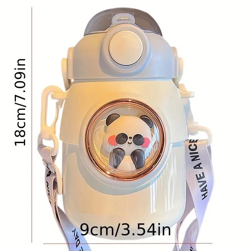 Product Introduction of Cute Cartoon Design 700ml Stainless Steel Insulated Water Bottle, Leak-proof Water Bottle with Straw, Portable Drinking Cup for Home Office School 1
