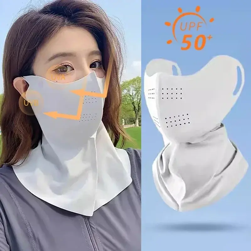 Mặt Nạ Chống Nắng Axit Hyaluronic Toàn Mặt Mùa Hè, Dành Cho Phụ Nữ Và Nam Giới, UPF 500 +, Chống Tia UV, Thoáng Khí, Làm Bằng Lụa Lạnh, Thích Hợp Cho Các Hoạt Động Ngoài Trời