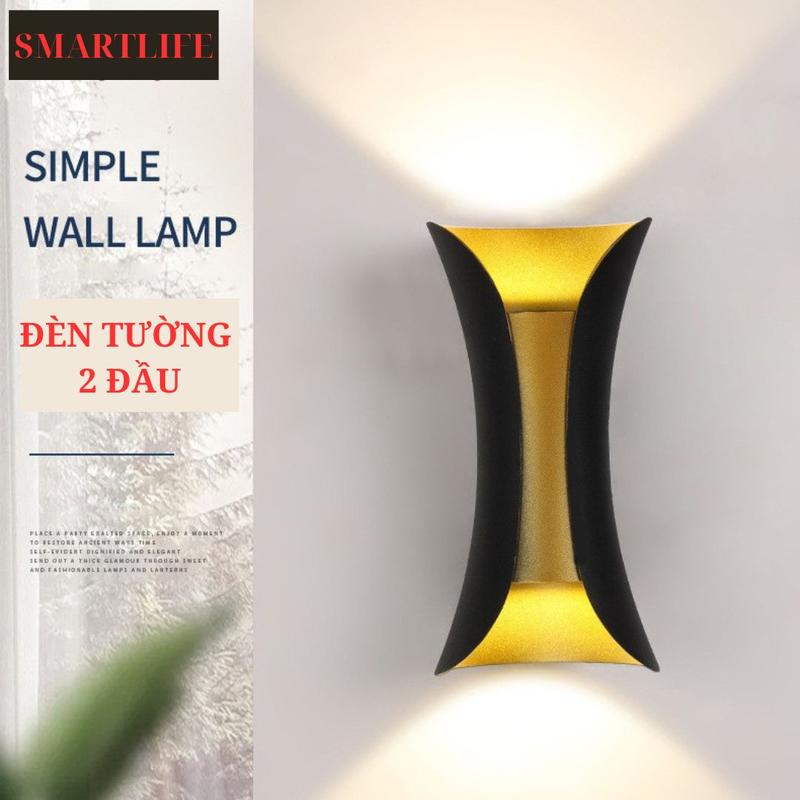 Đèn treo tường trang trí hắt loe 2 đầu decor nhà phòng khách ngủ hàng lang 220v kháng nước
