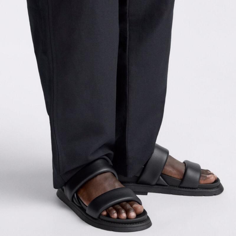 ZARA Men Sandal Quilted Strappy Sepatu Sendal Pria Black 5
