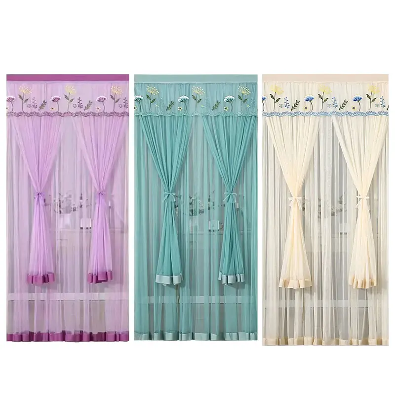 Rèm chống muỗi, 1 bộ, 100x200cm, Rèm lưới ren không cần đục lỗ, Thích hợp cho phòng Khách và phòng ngủ, Đồ dùng trang trí nội thất chung 7