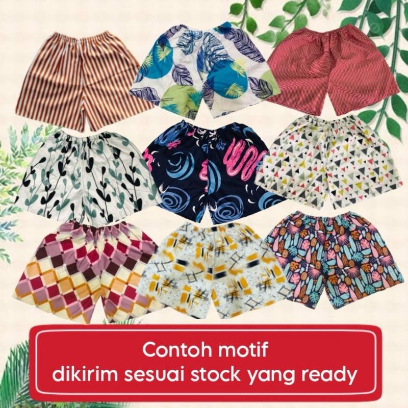 (PROMO 5PCS) Celana Pendek Boxer Dewasa Unisex Pria Wanita motif Katun shorts  Santai Surfing Distro 5
