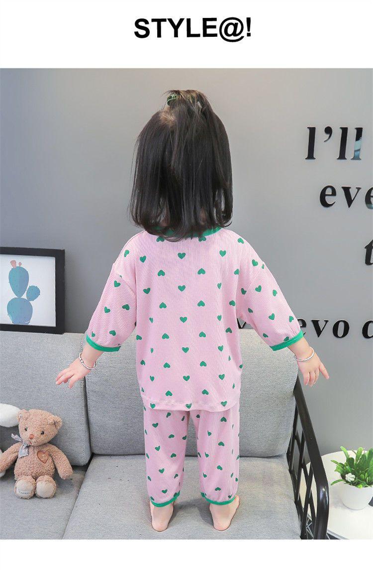 Product Introduction of 2025 Girls' Pajamas Summer Thin Baby Girls' Comfortable Breathable Ice Silk Home Wear Suit Children's Split Air Conditioning Clothes Sets 3