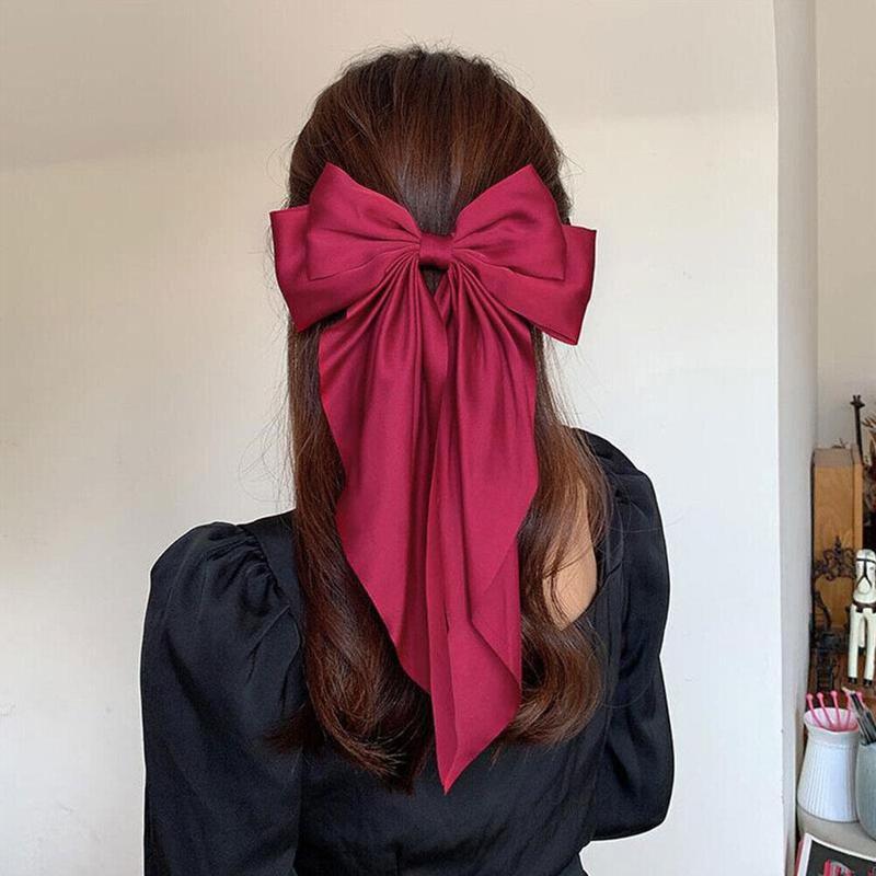 Product Introduction of Korea Elegant Long Bow Hairpin Large Ribbon Hair Clip Ribbon Clip Bow Grip Floating Braid Clip S2H9 40