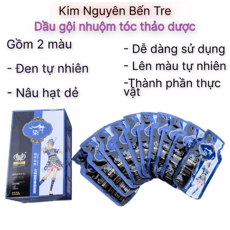 Dầu Gội Nhuộm Tóc Thảo Dược Chiếc Xuất Thảo Dược Đổi Màu Tóc Tự Nhiên Lên Màu Đẹp