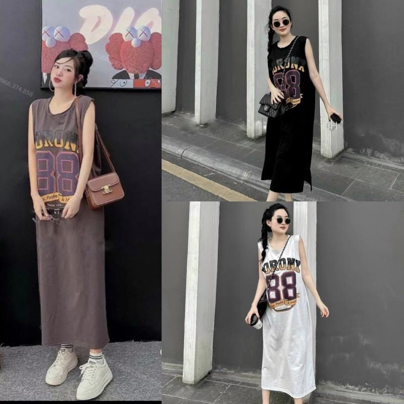  Váy V49  Đầm Suông Ba Lỗ Dáng Dài Chất Cotton Đẹp 