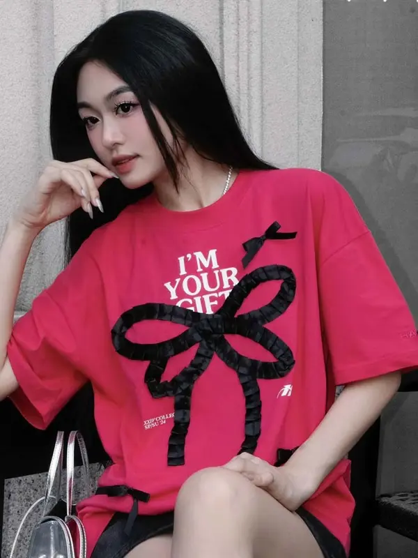 [LOCAL BRAND] Áo thun Hades Cerise Bow Tee tay lỡ, form rộng vải Cotton hời trang nam nữ Unisex Streetwear 2