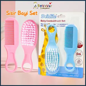 Bevavar Set Sisir Rambut Bayi Sisir Bayi Comb and Bursh Perlengkapan Mandi Anak 2PCS/Set