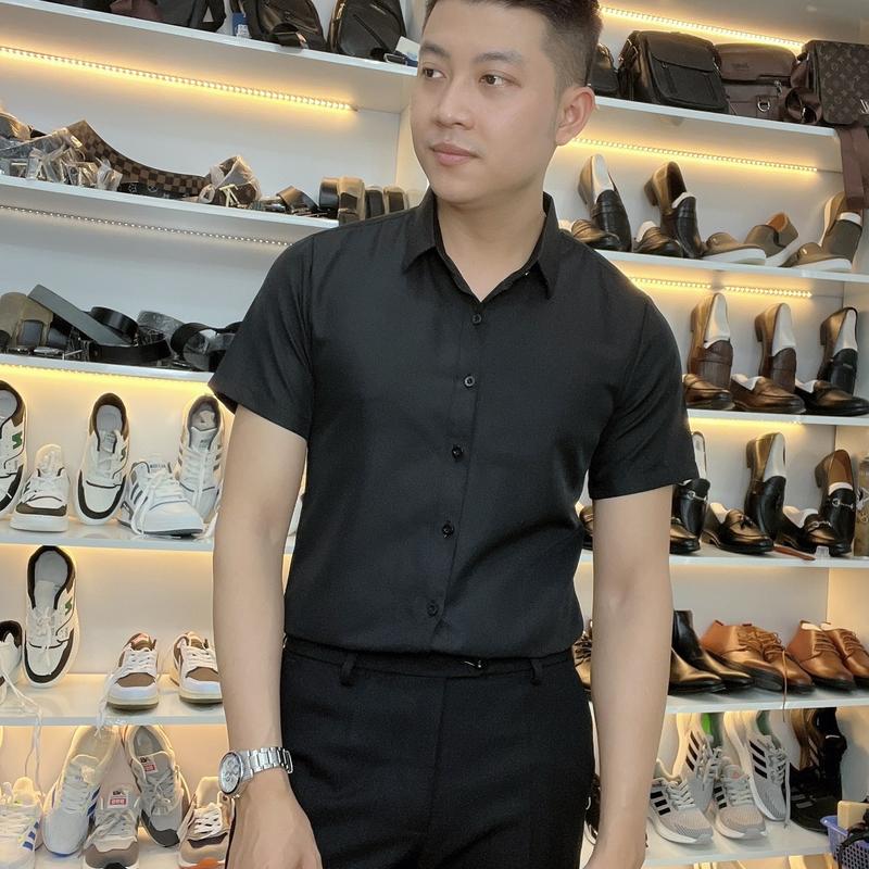 SƠ MI CỌC TAY ZOCO VẢI LỤA Trơn Cotton Cổ Tròn Áo Nam Menswear 1