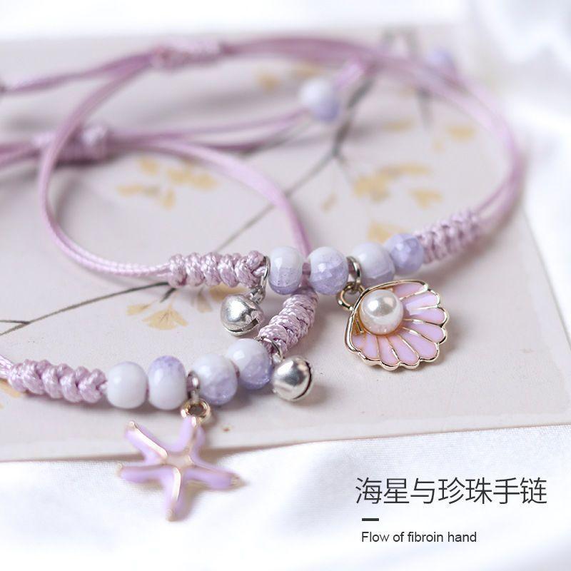 Product Introduction of Cute Student Star Moon Girlfriends' Bracelet Two Three Four Korean Style Mori Style Bracelet Ins Non-Fading Gifts 19