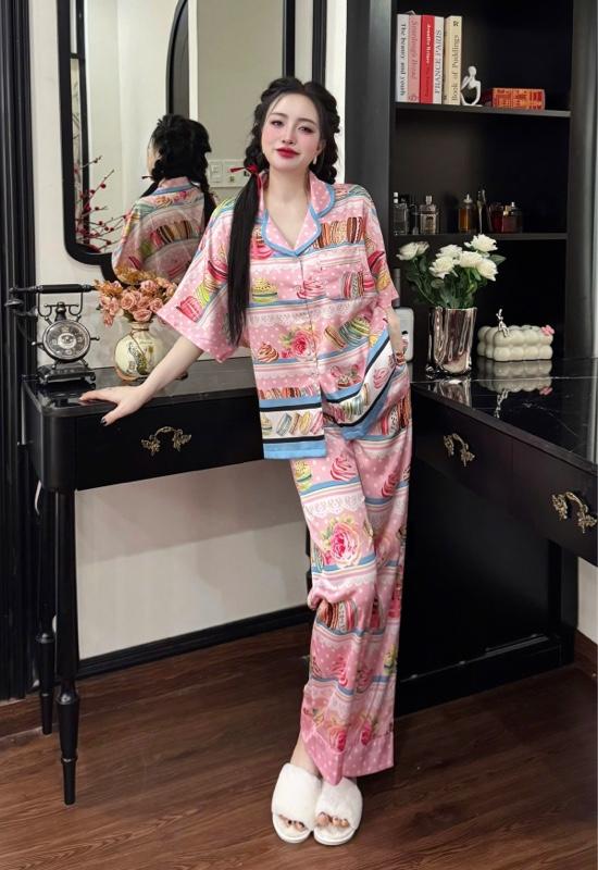 Product Introduction of Đồ Bộ Nữ Pijama Cánh Dơi Lady _ Size 45_68kg. Chất Vải Lụa Latin Mềm Mát . Quần Dài 95cm Có Túi 11