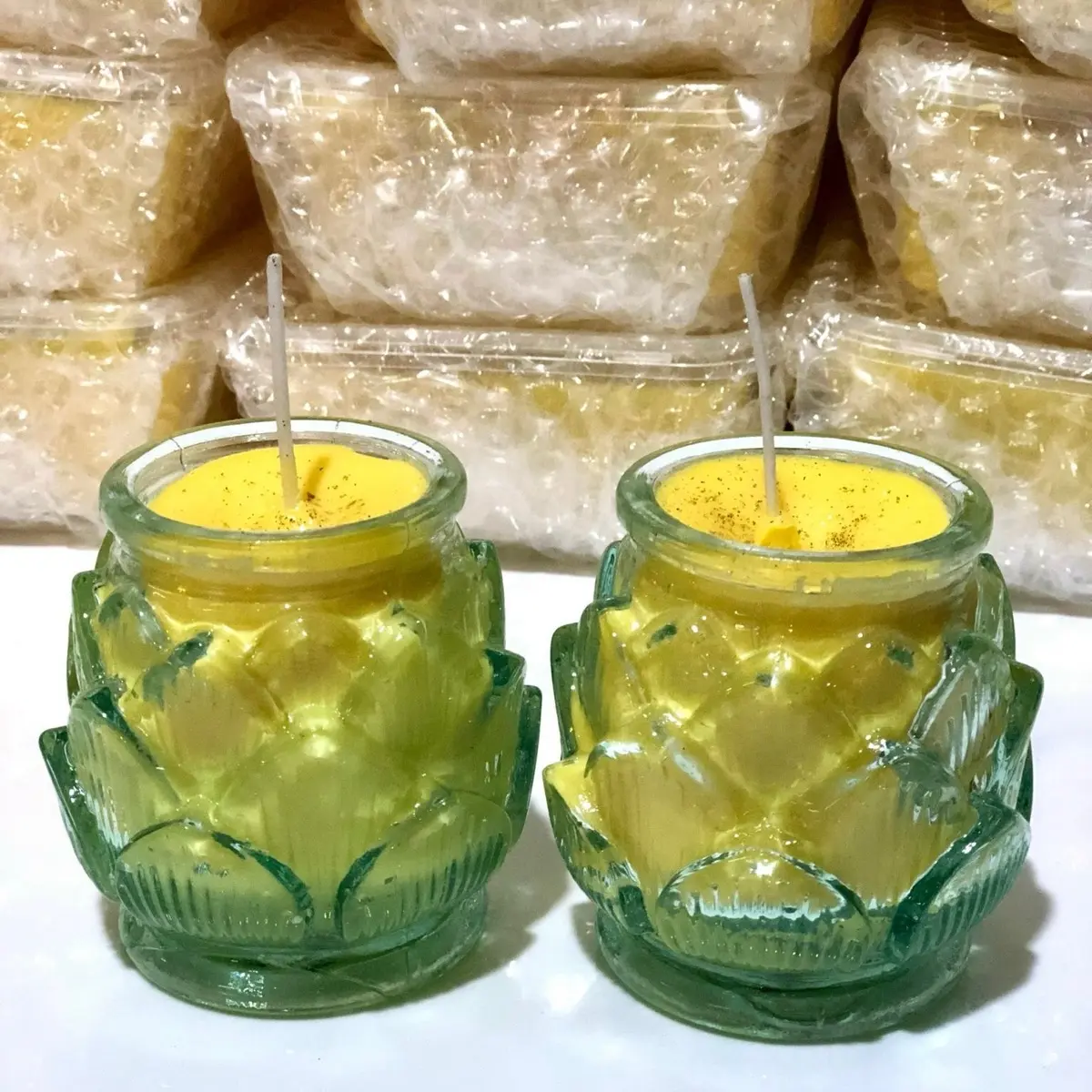 24 ly nến bơ đài sen thành phẩm