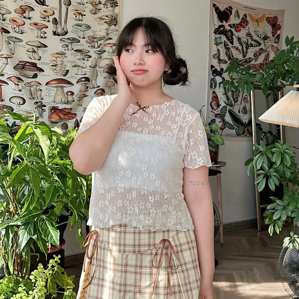 Áo croptop bigsize Bánh Tráng Xì Ke (kèm áo trong)