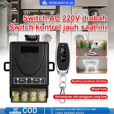 Sakelar Kontrol Jarak Jauh RF Nirkabel 433Mhz AC 110V 120V 240V 220V 30A Relay untuk Sistem Akses Pintu Pompa Air Lampu Lampu