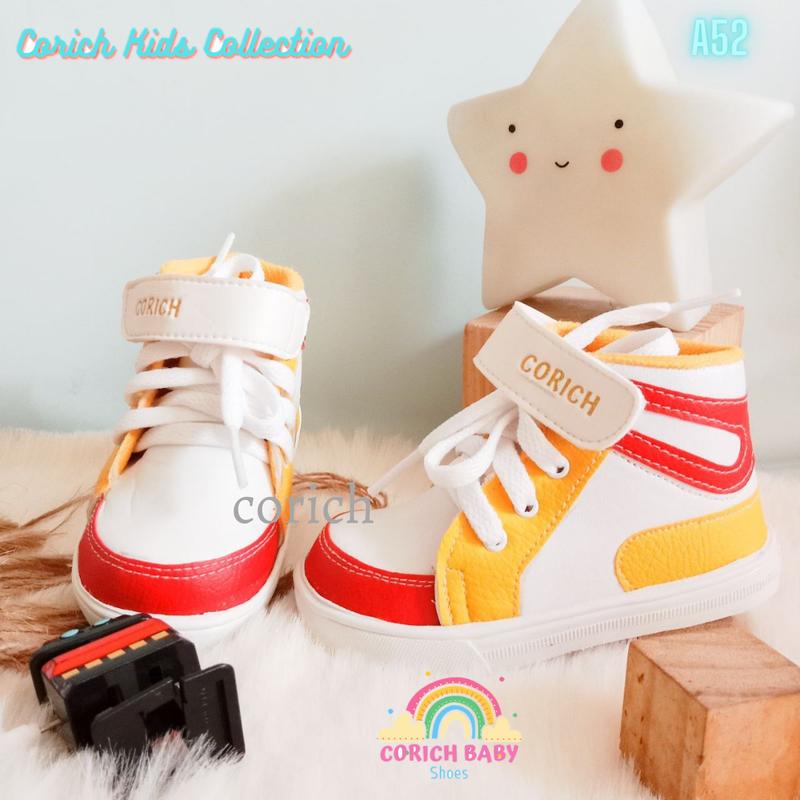 Product Introduction of BAYAR DI TEMPAT - CORICH - A52 - SEPATU ANAK - JORDAN - PREWALKER - ANAK -  BAYI USIA 11 - 24 BULAN - LAKI LAKI - BABY SHOES - SNEAKERS - BOOTS - SOL PUTIH - BELAJAR JALAN - PERGELANGAN KAKI 50