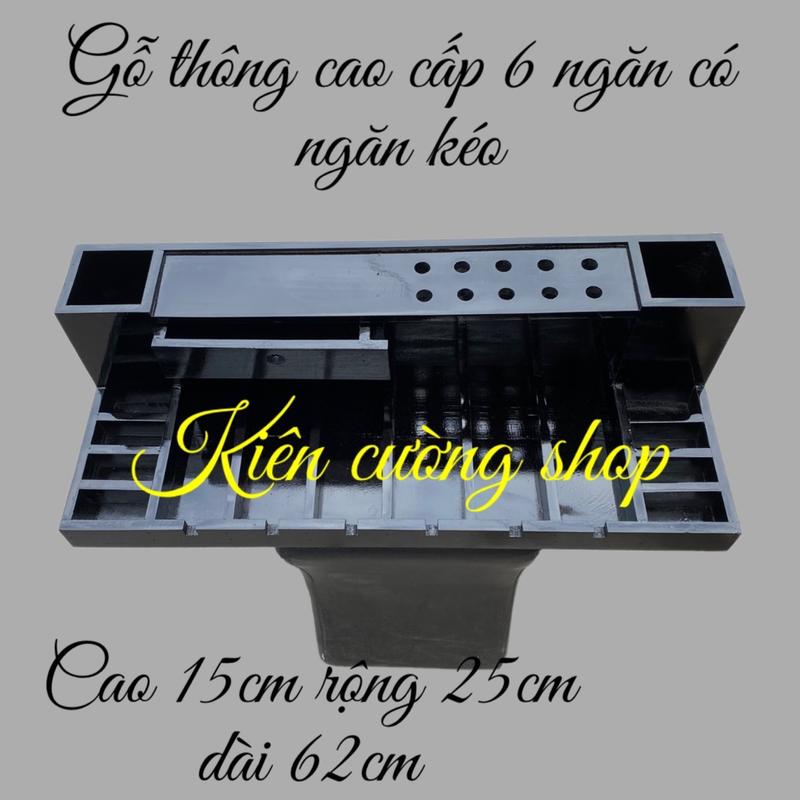 Khay gỗ đựng tông đơ kéo lược cữ trong tiệm tóc nam barrbe [mẫu mới 25x62cm]gỗ thông màu loang cháy Treo Tường hoặc để bàn 3