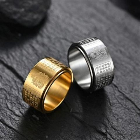 Nhẫn Xoay Bát Thánh Tâm, Dành Cho Nam Và Nữ, Tượng Hộ Mệnh, Mười Hai Cung Hoàng Đạo, Năm Sinh, Nhẫn Chuyển, Không Phai Màu 0