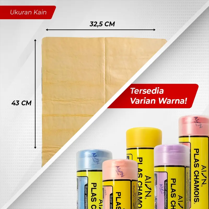 AION KANEBO Plas Chamois Kain Lap Mobil / Motor Tebal Daya Serap Tinggi 100% ORIGINAL Made in Japan - Kuning (Kanebo - Original) TERMURAH 3