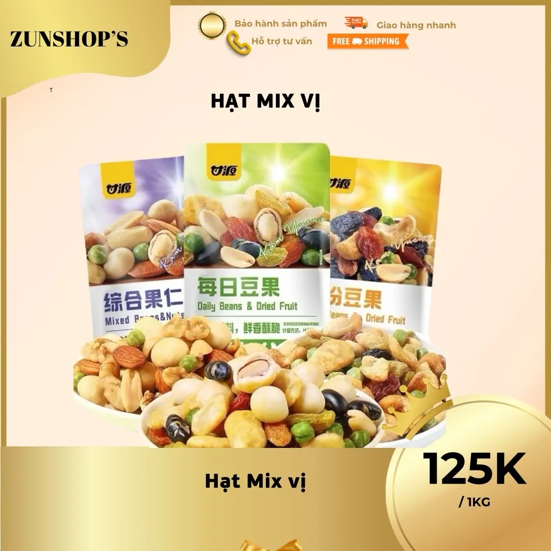 Hạt Mix Vị Dinh Dưỡng Nội Địa Trung, Snack Ăn Vặt, 1kg/29-34 gói, Thức Ăn Food