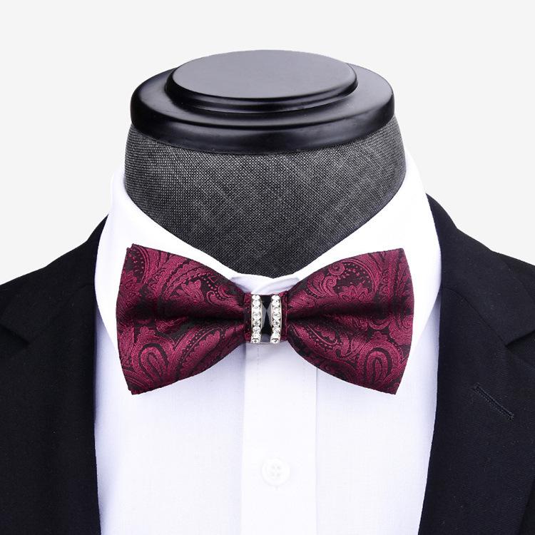 Product Introduction of 6*12cm Red Navy Blue Black Bow Ties Butterfly Banquet Polka Dot Floral Bowtie Accessories Double-layer Jacquard Business Gift Wedding for Men 10