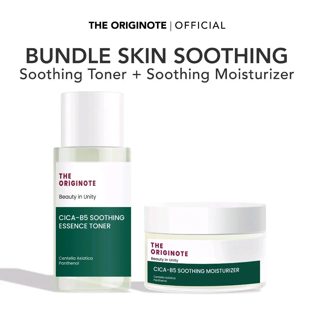 PAKET BUNDLE THE ORIGINOTE CICA B5 SOOTHING MOISTURIZER & ESSENCE TONER Hidrasi Kulit sensitif Bebas Alkohol Semua Jenis Kulit Centella Asiatica