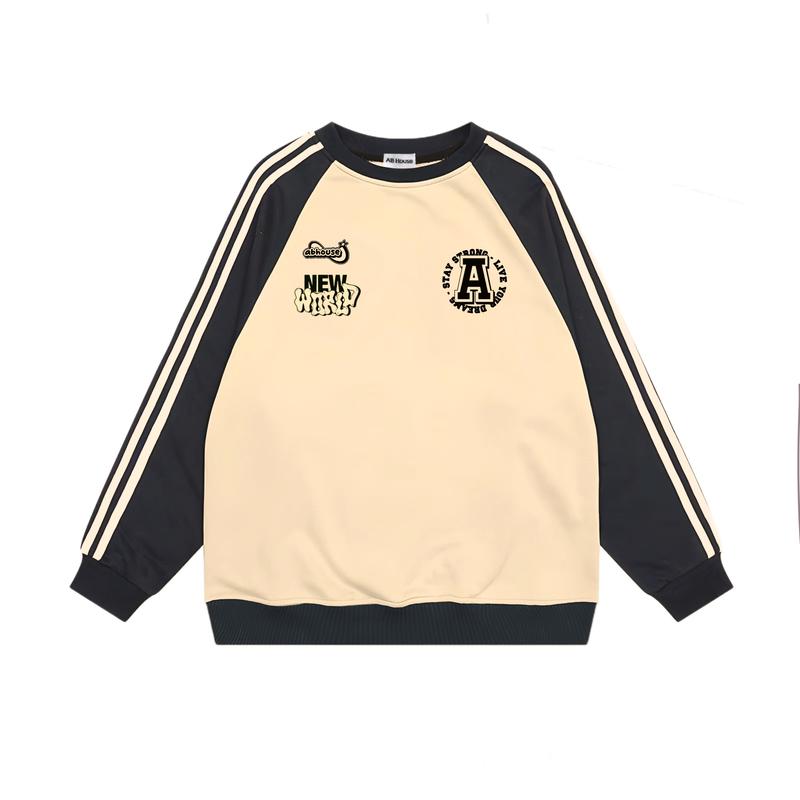 AB HOUSE - Áo sweater form rộng STRONG kem Top nam nữ Dài Tay