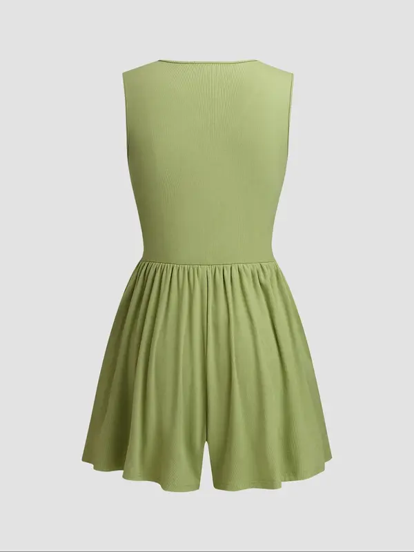 Women's Plain Bow Decor Romper, Casual Fashion Girly Comfy Romper for Daily Wear, Ladies Clothes for All Seasons 4