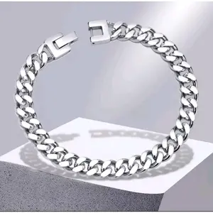 GELANG RANTAI TITANIUM STAINLESS STEEL ANTI KARAT TIDAK LUNTUR Silver