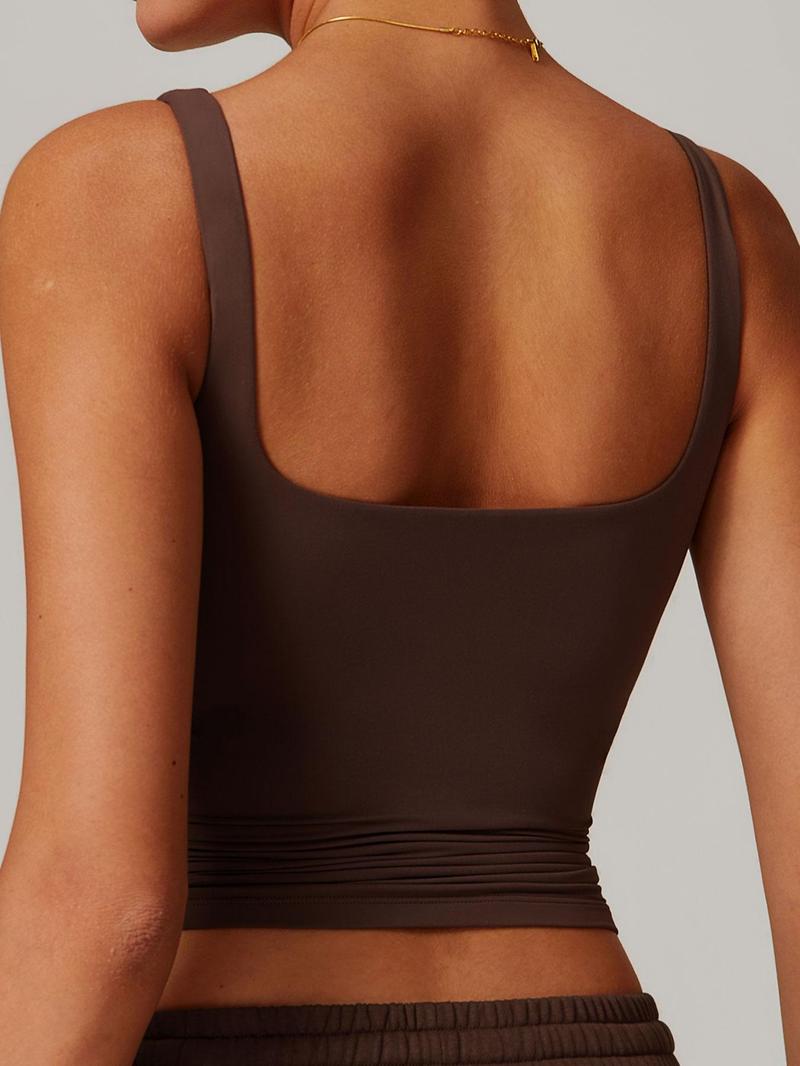 Product Introduction of Women's Solid Sports Tank Top, Sporty Sleeveless Top for Yoga Gym Workout Running, Ladies Sportswear for All Seasons 6