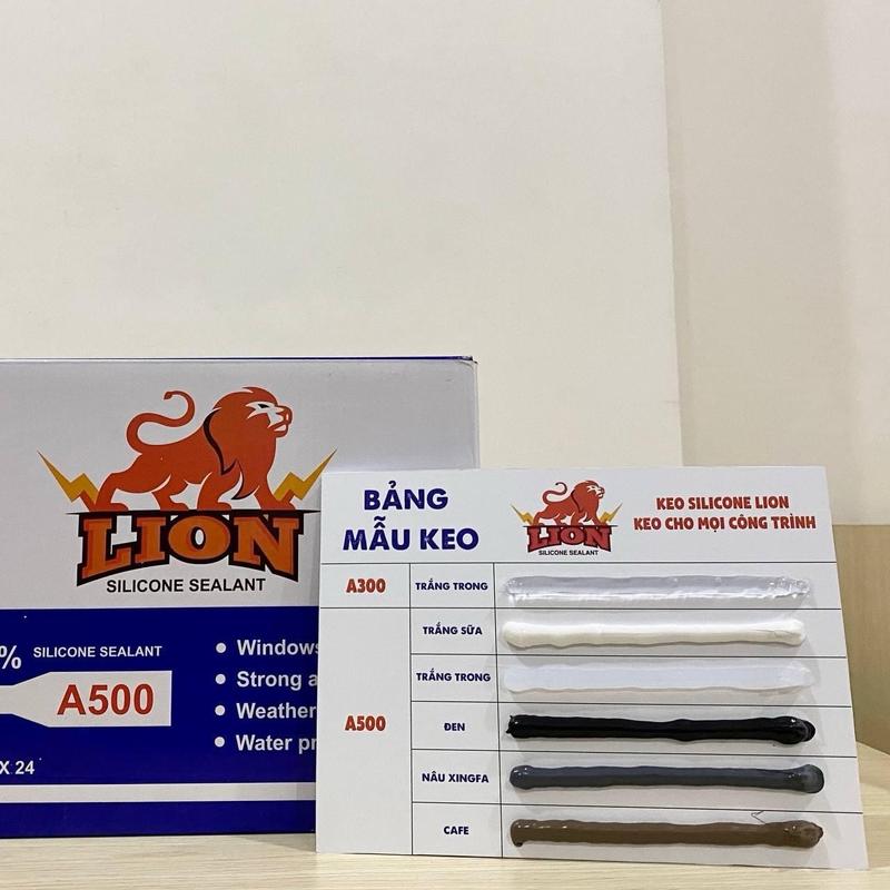 1 THÙNG 24 chai 300ml  silicon A300 LION dán nhôm kính,trám bê tông,khe hở, dán nội thất,  dẻo bóng mịn , bền với thời tiết màu trắng trong  silicone keo sieu dinh keo dinh 2