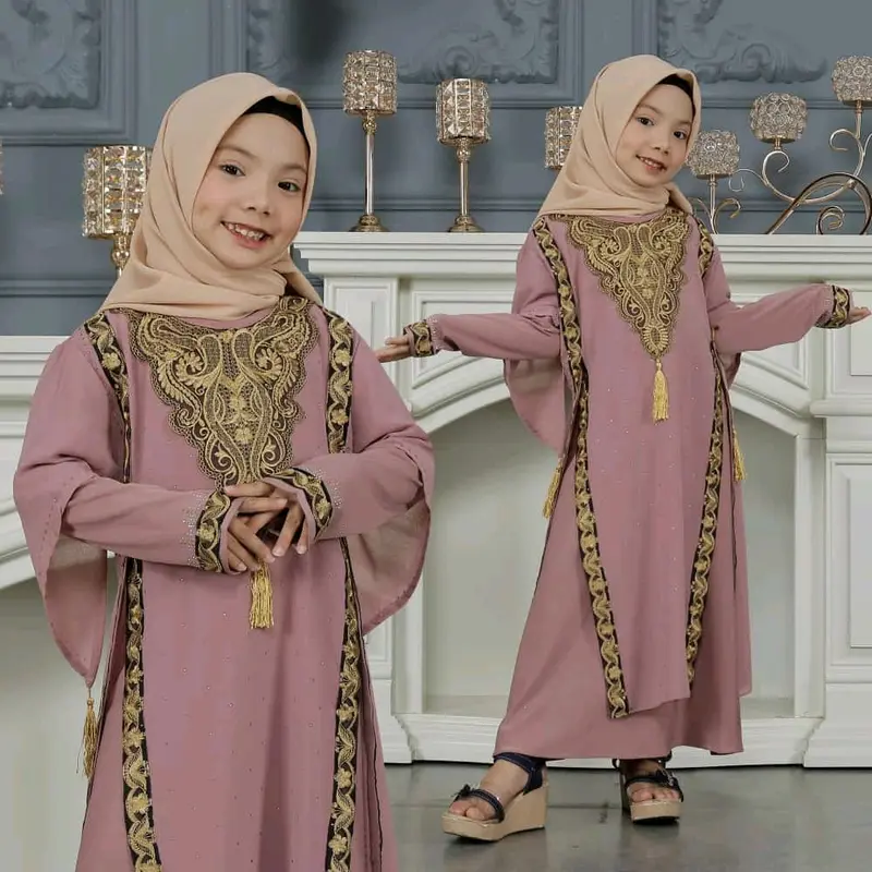 Abaya Anak Irana Bordir Varian Warna Elegan Gamis Muslim Anak Cewek Nyaman Dipakai Bisa COD 1