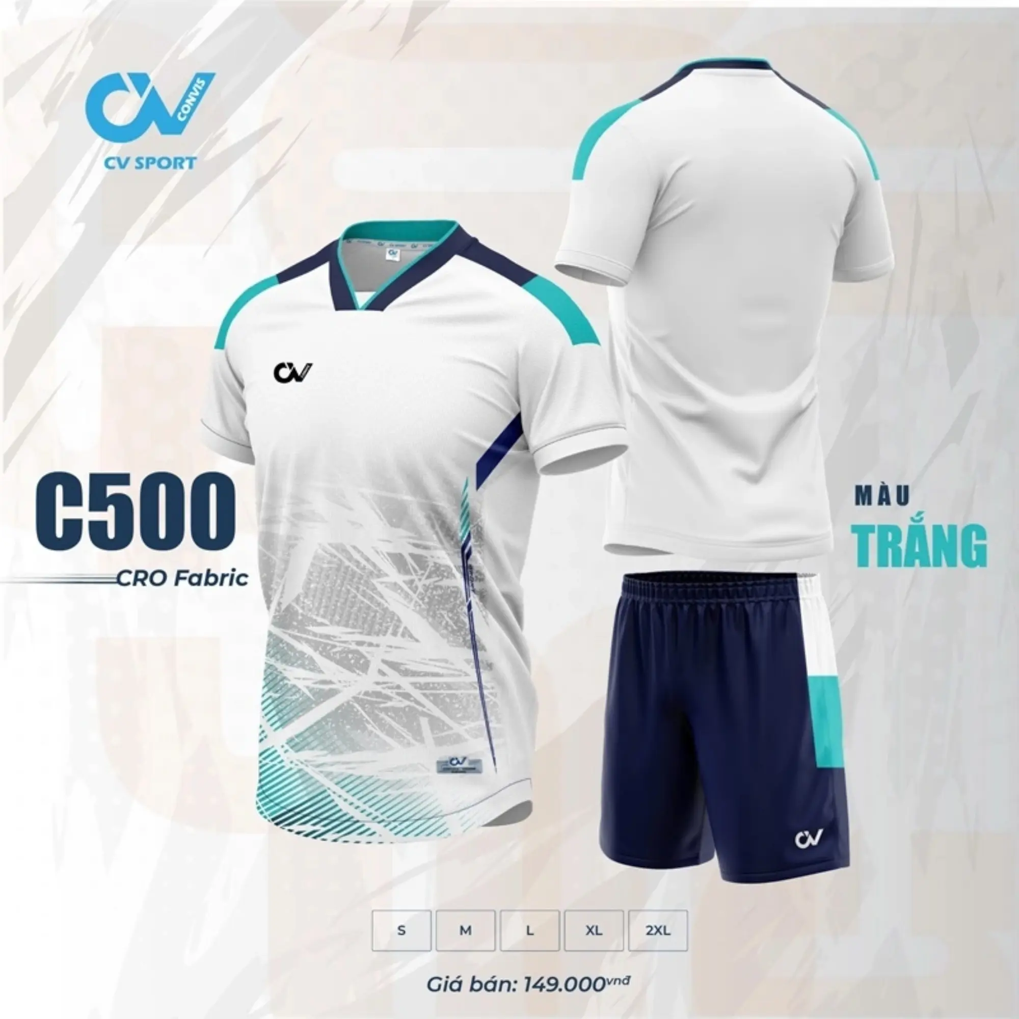BỘ QUẦN ÁO BÓNG ĐÁ NAM NỮ CV C500 - CHẤT VẢI CRO CHUYÊN DỤNG CAO CẤP MỀM MỊN, CO GIÃN 4 CHIỀU,THOÁNG KHÍ, THẤM HÚT TỐT - NHẬN IN TÊN SỐ TỪ MỘT BỘ - JUST BÉO SPORTS
