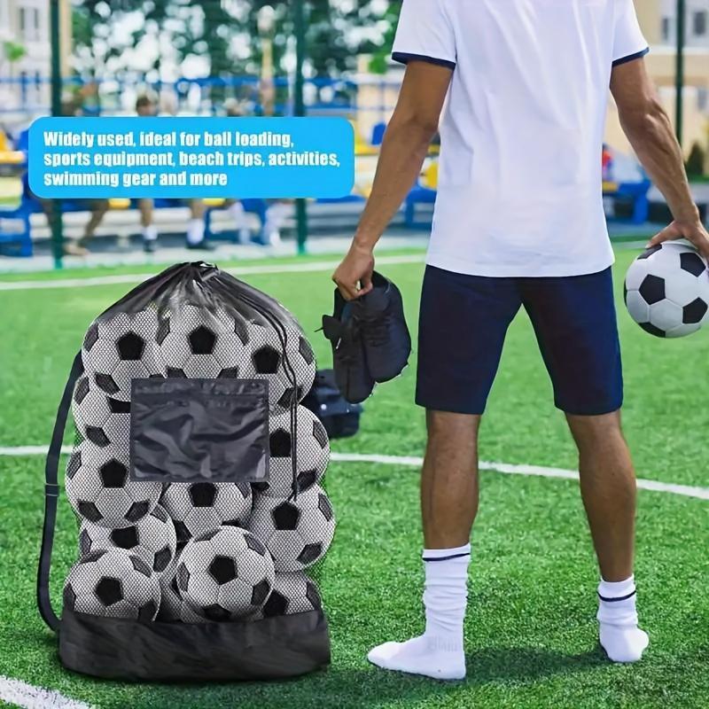 Product Introduction of Large Capacity Ball Storage Bag, 1 Count Portable Mesh Ball Bag with Drawstring, Ball Storage Bag for Football, Basketball, Tennis, Volleyball, Sports Accessories 4