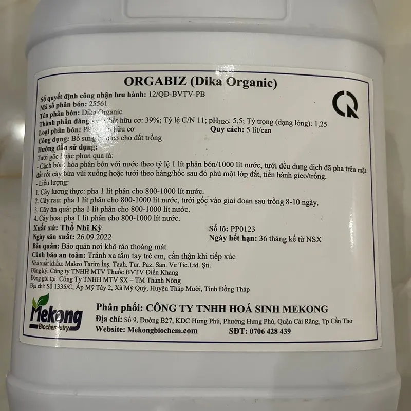 Orgabiz - Phân bón hữu cơ cao cấp nhập khẩu nguyên can từ Thổ Nhỹ Kỳ 3