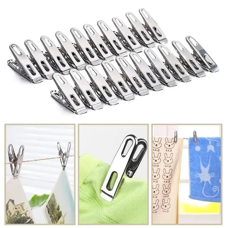 1 lusin 12 pcs jepitan baju stainless steel kuat anti karat best quality clothespin
